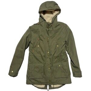 Volcom Women’s XL Olive Sherpa Lined Water‑Resistant Parka Jacket